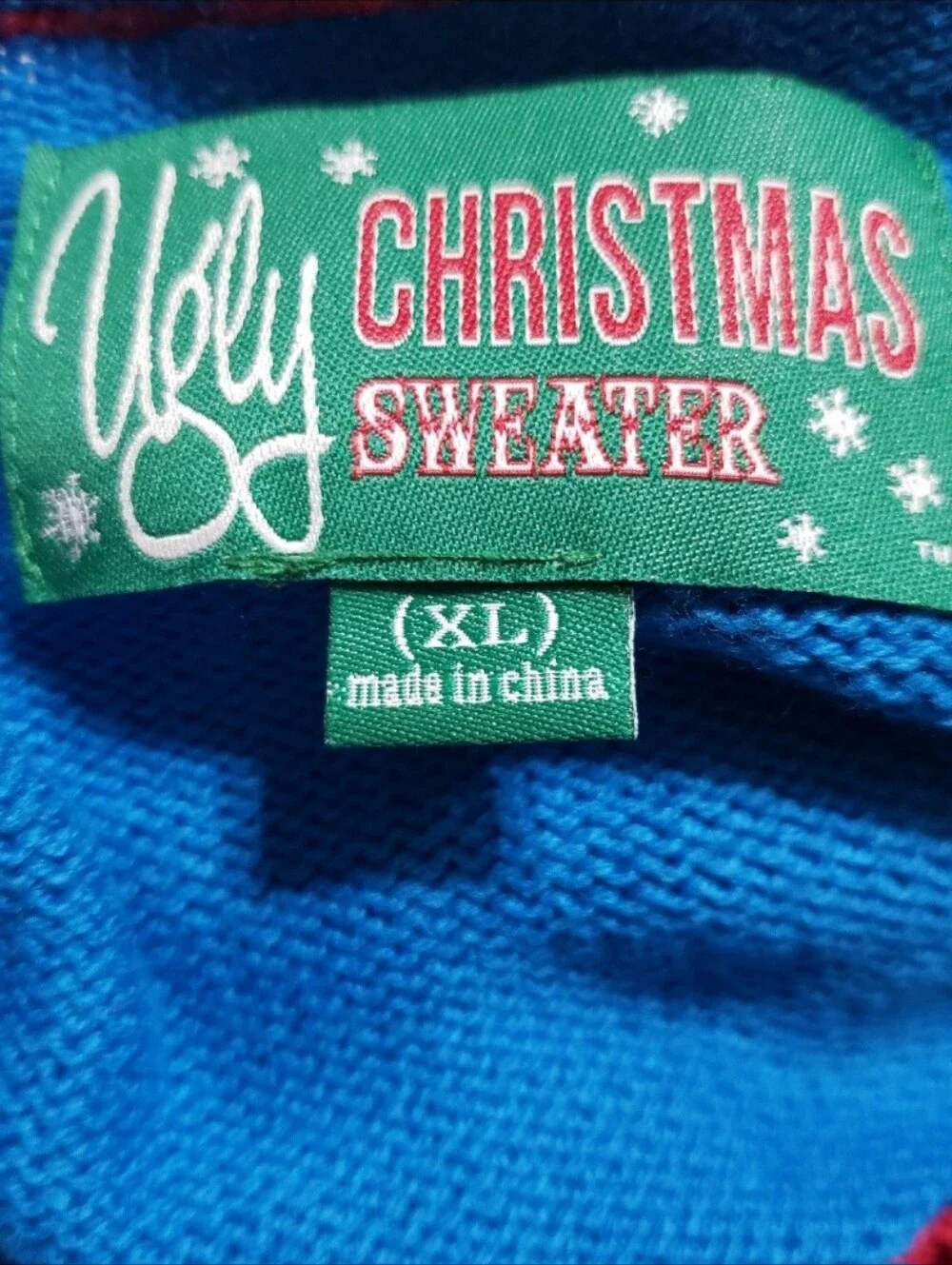 Ugly Christmas Sweater Blue 'Hanging Loose For The Holidays' Lightup Sweater